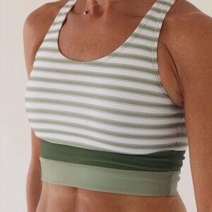 Nani Swimwear Mariner Cut Back Crop Swim Top Size XXL Green White